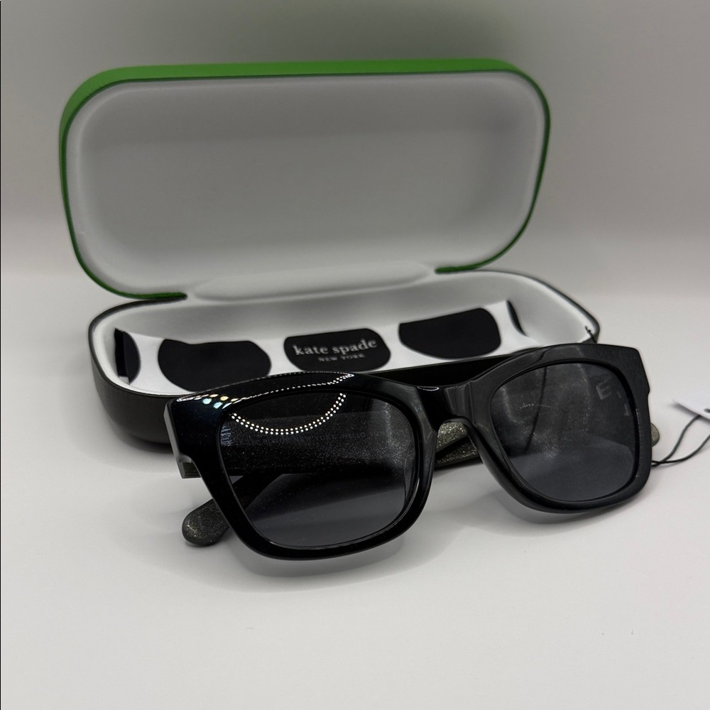 Kate Spade Black Sunglasses with Green Accents